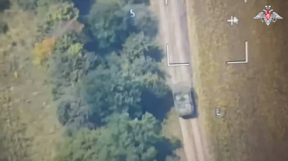 Кадры поражения военной техники ВСУ на границе Курской области