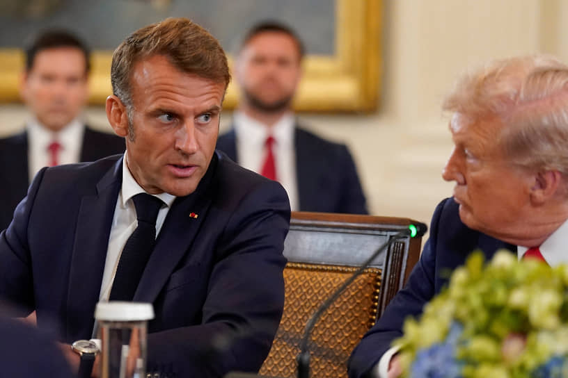 Эмманюэль Макрон и Дональд Трамп 