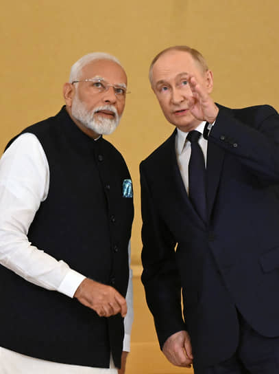 Нарендра Моди и Владимир Путин в июле 2024 года