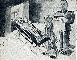 «Дружеский шарж» на нациста, уничтожившего 20 тысяч человек (найден при освобождении Освенцима)