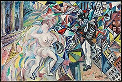 Один из хитов ближайших торгов Sotheby's — картина Давида Бурлюка "Япония и Америка" (1921)