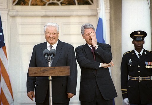 Билл Клинтон и Борис Ельцин, Америка, 1995 год 