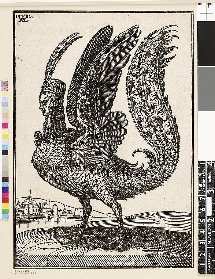 Ксилография с изображением Сирены. 1585 год  