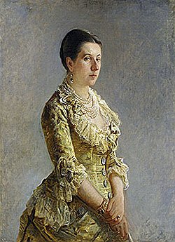 На портрете Николая Ге (1882) княгиня Ольга Волконская совсем не похожа на вакханку  
