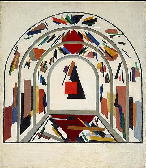 А. Лентулов. Пейзаж с воротами. 1913 год
