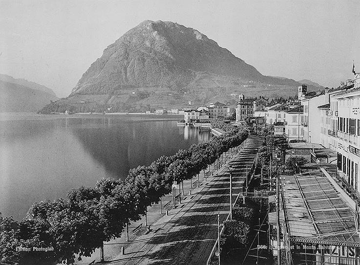Лугано. Вид на город и гору Сан-Сальваторе. Неизвестный фотограф