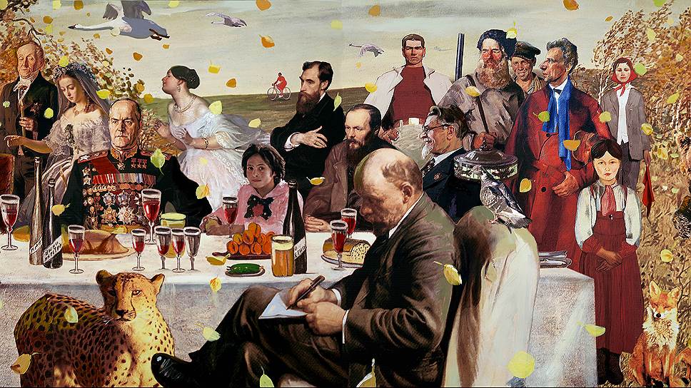 Российская история сегодня строится по принципу коллажа: берется все грандиозное, убирается все запутанное, так же как на картине Александра Виноградова и Владимира Дубосарского 