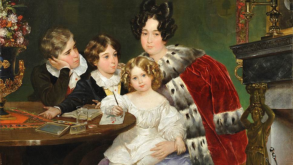 Карл Брюллов. Портрет Е.П. Гагариной с сыновьями. 1824
