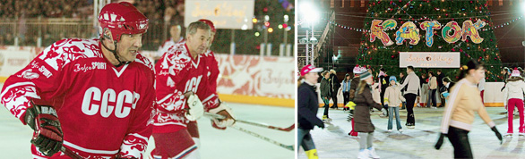 Красную площадь залили катком не только для матча хоккейных звезд