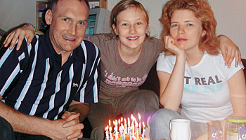 Эдвардас с семьей после двухлетней разлуки