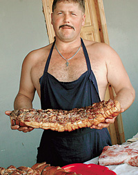 Липецкая область. Мясо можно купить прямо у дороги