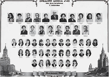 Десятиклассница Светлана Бахмина—первая слева в верхнем ряду выпускников