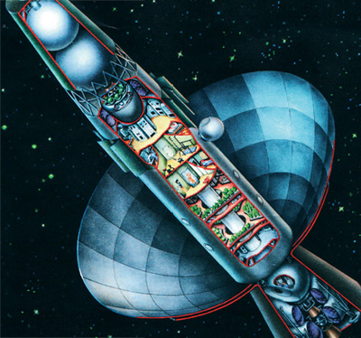 Схема межпланетного космического комплекса на базе ТМК Глеба Максимова (на орбите Марса)