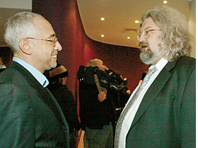 Победители ТЭФИ Николай Сванидзе и Андрей Максимов