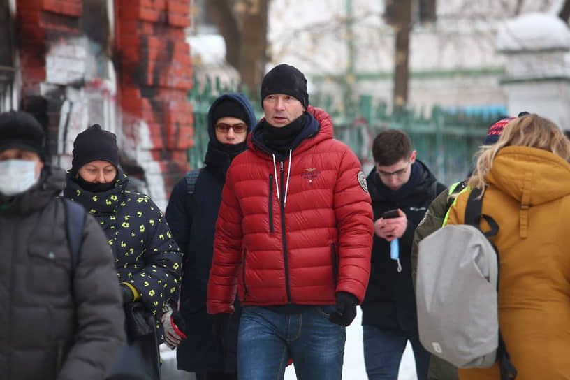 Бывший мэр Екатеринбурга Евгений Ройзман на несанкционированной акции в поддержку Алексея Навального в Екатеринбурге