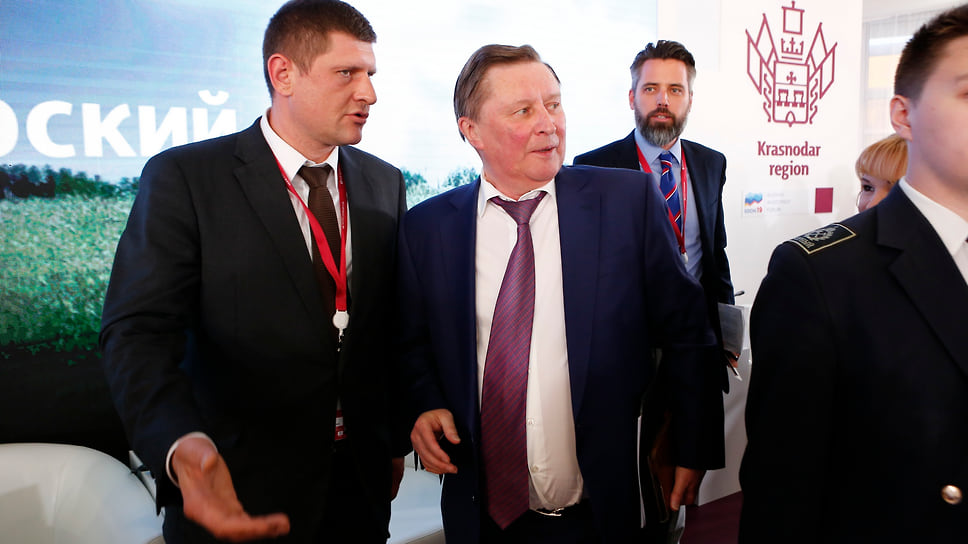 Первый вице-губернатор Кубани Андрей Алексеенко и спецпредставитель президента РФ по вопросам экологии Сергей Иванов 