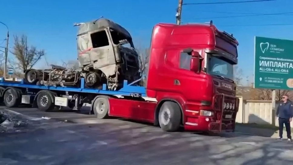 В селе Борисовка сгорел грузовой автомобиль 