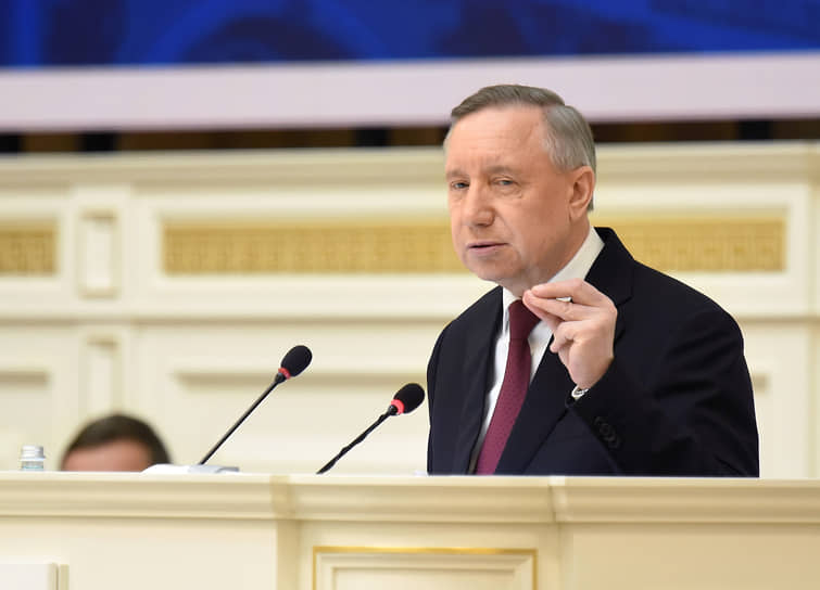 Губернатор Санкт-Петербурга Александр Беглов во время ежегодного отчета о результатах деятельности правительства в ЗакСе Петербурга 
