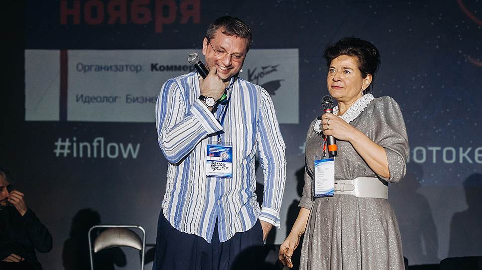 Валерий Платонов, идеолог проекта «Интеллектуальный поток» и Марина Дорошенко, д.э.н, профессор кафедры прикладной институциональной экономики МГУ им. М.В. Ломоносова