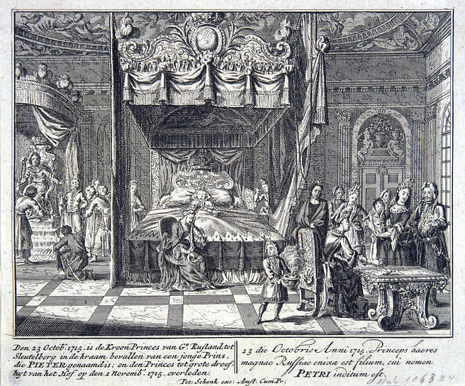 1715 год. Сцена рождения царевича Петра Алексеевича 