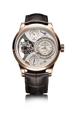 Jaeger-LeCoultre Duometre Spherotourbillon — основная техническая новинка мануфактуры из Валле-де-Жу, показанная в рамках SIHH. Эти часы демонстрируют фирменный стиль Jaeger-LeCoultre: прозрачность сложнейшей композиции циферблата, почти французский артистизм пропорций