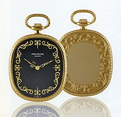 Часы на подвеске Patek Philippe, золото, эмаль,  середина 1970-х 