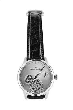 Maurice Lacroix, Masterpiece Roue Carree Seconde: стальной корпус диаметром 43 миллиметра, часовая и минутная стрелки, секундная стрелка в форме вращающегося квадрата, расположенного на "6 часах", запас хода — на "3 часах". Дизайн квадратного колеса, придуманный часовщиком Мишелем Вермо, запатентован Maurice Lacroix 