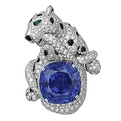 Cartier, Depaysement Collection, 2012: кольцо в форме пантеры, золото, бриллианты, изумруды, оникс, сапфир