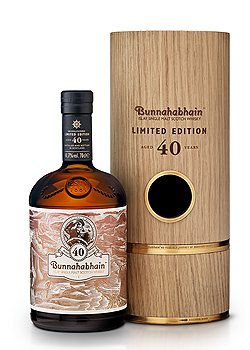 Лимитированная серия Bunnahabhain 40 Year Old, цена за одну бутылку составляет £1999