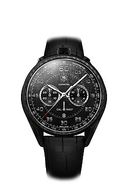 TAG Heuer Carrera Carbon Calibre 1887 Concept Chronograph, 2013: корпус часов сделан из карбонового композита, его вес составляет всего 10,5 г. Особенностью модели являются кнопки хронографа, размещенные на "12 часах". Для того чтобы сделать наручные часы еще более похожими на автомобильные приборы, часовщикам пришлось изменить привычное положение калибра внутри корпуса