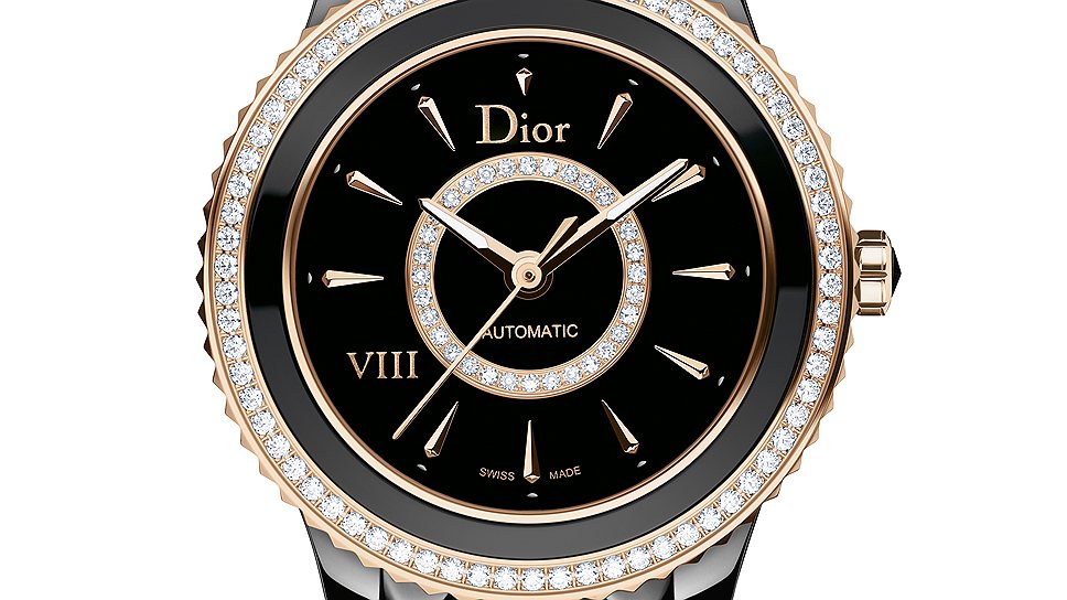 ×àñû Dior Dior VIII Pink Gold & Black Ceramic 33 mm