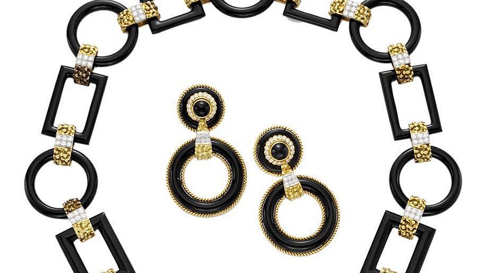Van Cleef & Arpels, колье и серьги с ониксом, 1971 год