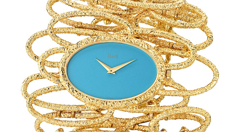 Piaget, фирменные для марки часы на браслете-запястье с циферблатом из поделочного камня