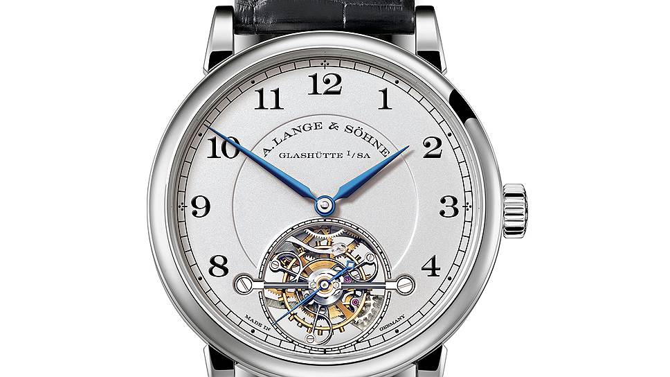 А. Lange & Sohne, 1815 Tourbillon, 2014: корпус из платины диаметром 39,5 мм, мануфактурный калибр L102.1 с механизмом турбийона и запасом хода на 72 часа. Ограниченная серия 100 экземпляров