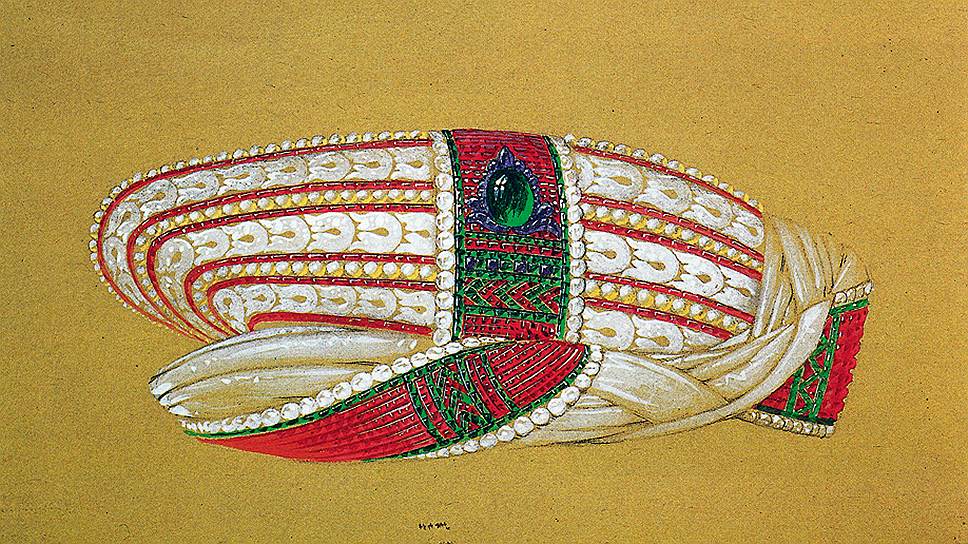 Эскиз ювелирного украшения для тюрбана, Chaumet, 1928  