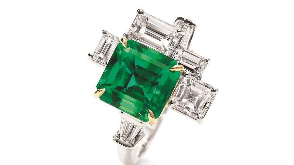 Harry Winston кольцо, золото, бриллианты, изумруд, Harry Winston