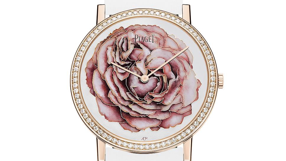 Piaget, часы Rose Passion Piaget Altiplano 38 mm, золото, бриллианты, перегородчатая эмаль, Piaget