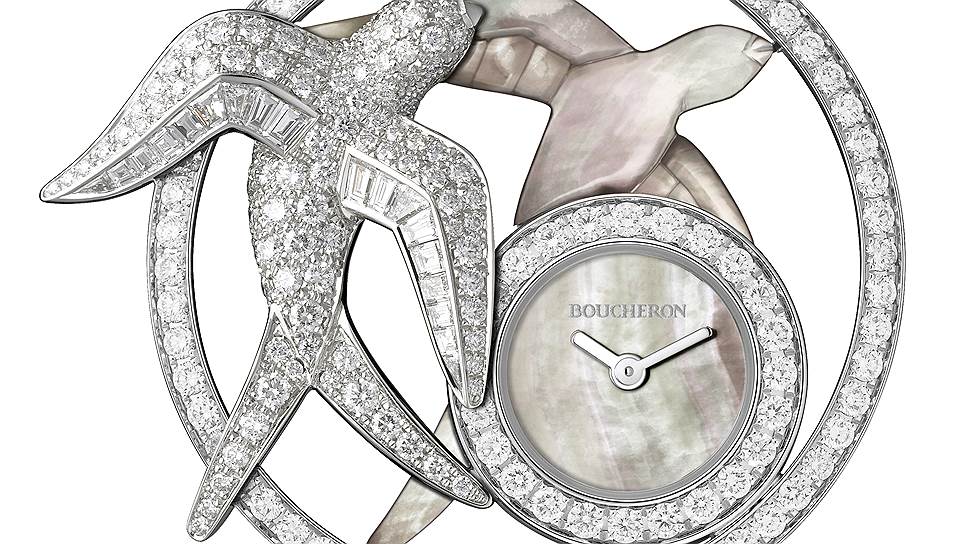 Часы Ajouree Aronda, золото, бриллианты, перламутр, Boucheron