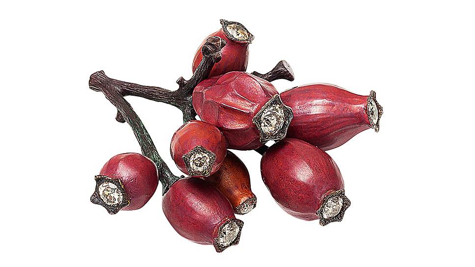 Hemmerle, брошь, Rose Hip, бриллианты, золото, медь