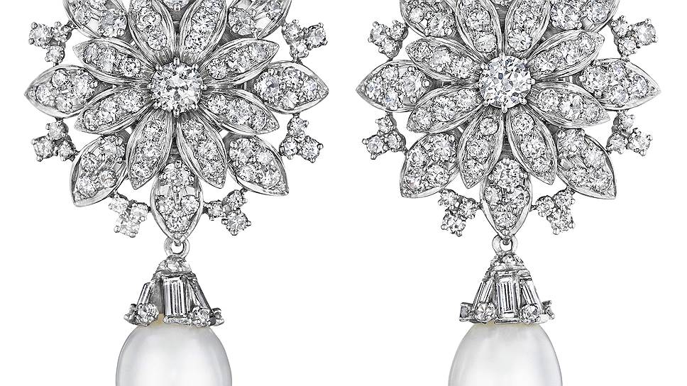 Chaumet, серьги, 1960-е годы, золото, жемчуг, бриллианты, аукцион Phillips, эстимейт $15-20 тыс.
