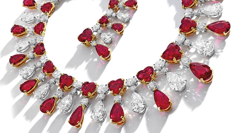 Cartier, колье, золото, бирманские рубины, бриллианты, продано на Christie's в апреле 2014 года за $9 923 077