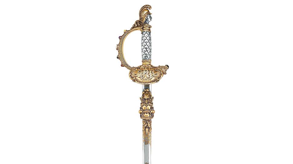 Tiffany & Co. Церемониальный меч для генералов Гражданской войны, гравированное золото и серебро