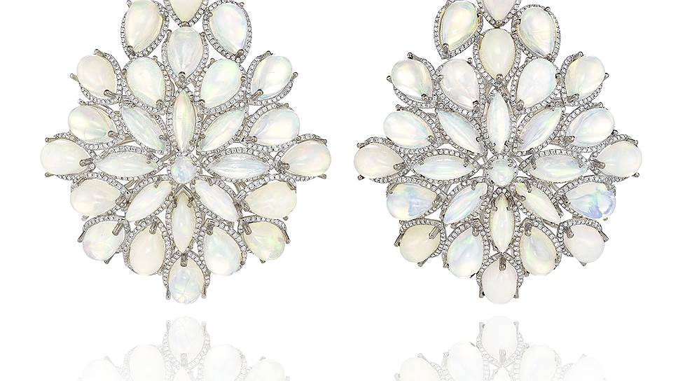 Серьги Red Carpet 2014, золото, бриллианты, опалы, Chopard