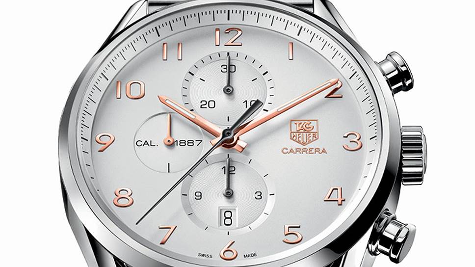 TAG Heuer Carrera Chronograph. Автоматический хронограф. Механизм 1887 в стальном корпусе с посеребренным циферблатом