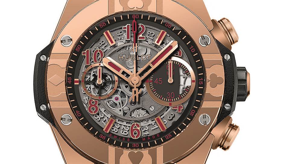 Hublot Big Bang Unico Poker Tour, 2015: корпус 45,5 мм, версия в золоте &mdash; 100 экземпляров, версия в стали &mdash; 200 