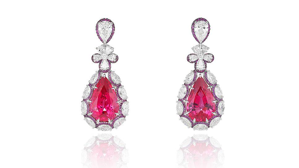 Серьги Red Carpet из золота со шпинелями и бриллиантами