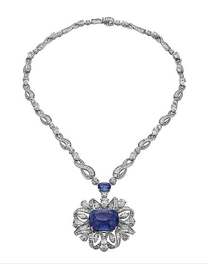 Bvlgari, колье из белого золота с сапфирами, «Итальянские сады», 2015