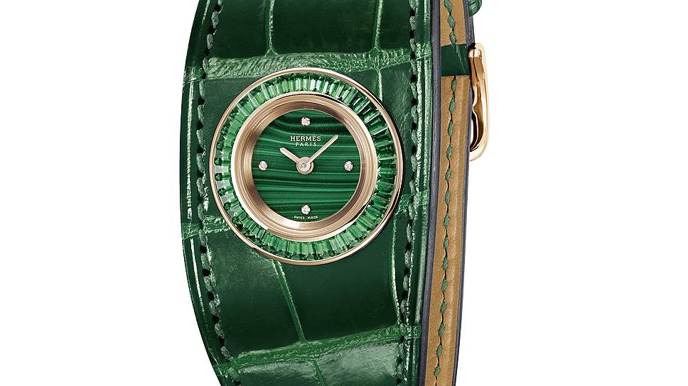 Часы Hermes Faubourg Manchette Malachite 