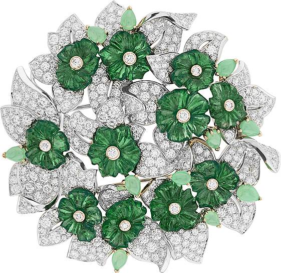 Van Cleef & Arpels, брошь Bouquet d'Emeraudes