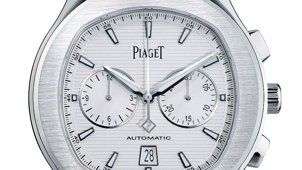 Piaget Polo S Chronograph. Стальной корпус диаметром 42 мм толщиной 11,2 мм. Хронограф с автоподзаводом, отсчет секунд, минут и часов. Дата на отметке "6 часов". Водонепроницаемость до 100 м